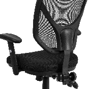 Mid-Back Black Mesh Multifunction Swivel Ergonomic Task Office Chair with Adjustable Arms, GO-WY-89-GG
