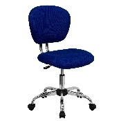 Mid-Back Blue Mesh Padded Swivel Task Office Chair with Chrome Base, H-2376-F-BLUE-GG