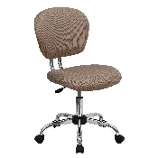 Mid-Back Coffee Brown Mesh Padded Swivel Task Office Chair with Chrome Base, H-2376-F-COF-GG