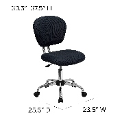 Mid-Back Gray Mesh Padded Swivel Task Office Chair with Chrome Base, H-2376-F-GY-GG