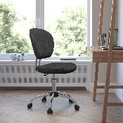 Mid-Back Gray Mesh Padded Swivel Task Office Chair with Chrome Base, H-2376-F-GY-GG