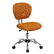 Mid-Back Orange Mesh Padded Swivel Task Office Chair with Chrome Base, H-2376-F-ORG-GG