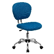 Mid-Back Turquoise Mesh Padded Swivel Task Office Chair with Chrome Base, H-2376-F-TUR-GG