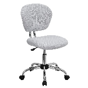 Mid-Back White Mesh Padded Swivel Task Office Chair with Chrome Base, H-2376-F-WHT-GG