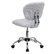 Mid-Back White Mesh Padded Swivel Task Office Chair with Chrome Base, H-2376-F-WHT-GG