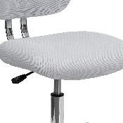 Mid-Back White Mesh Padded Swivel Task Office Chair with Chrome Base, H-2376-F-WHT-GG