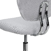 Mid-Back White Mesh Padded Swivel Task Office Chair with Chrome Base, H-2376-F-WHT-GG