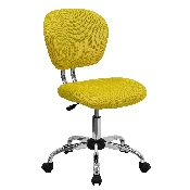 Mid-Back Yellow Mesh Padded Swivel Task Office Chair with Chrome Base, H-2376-F-YEL-GG