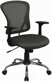 Mid-Back Mesh Office/Poker Chair with Chrome Finished Base, AGS-8369F