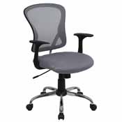 Mid-Back Mesh Office/Poker Chair with Chrome Finished Base, AGS-8369F