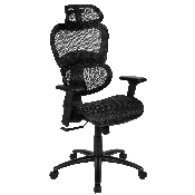 Ergonomic Mesh Office Chair with 2-to-1 Synchro-Tilt, Adjustable Headrest, Lumbar Support, and Adjustable Pivot Arms in Black