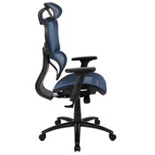 Ergonomic Mesh Office Chair with 2-to-1 Synchro-Tilt, Adjustable Headrest, Lumbar Support, and Adjustable Pivot Arms in Blue, H-LC-1388F-1K-BL-GG