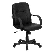 Mid-Back Black Glove Vinyl Executive Swivel Office Chair with Arms, H8020-GG