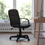 Mid-Back Black Glove Vinyl Executive Swivel Office Chair with Arms, H8020-GG