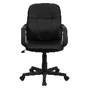 Mid-Back Black Glove Vinyl Executive Swivel Office Chair with Arms, H8020-GG