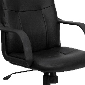 Mid-Back Black Glove Vinyl Executive Swivel Office Chair with Arms, H8020-GG