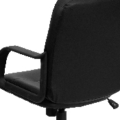 Mid-Back Black Glove Vinyl Executive Swivel Office Chair with Arms, H8020-GG