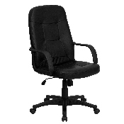 High Back Black Glove Vinyl Executive Swivel Office Chair with Arms, H8021-GG