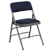 HERCULES Series Curved Triple Braced & Double Hinged Navy Fabric Metal Folding Chair, HA-MC309AF-NVY-GG