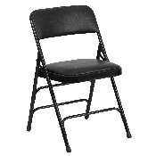 HERCULES Series Curved Triple Braced & Double Hinged Black Vinyl Metal Folding Chair, HA-MC309AV-BK-GG