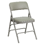 HERCULES Series Curved Triple Braced & Double Hinged Gray Vinyl Metal Folding Chair, HA-MC309AV-GY-GG