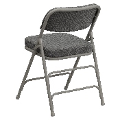 HERCULES Series Premium Curved Triple Braced & Double Hinged Gray Fabric Metal Folding Chair, HA-MC320AF-GRY-GG