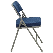 HERCULES Series Premium Curved Triple Braced & Double Hinged Navy Fabric Metal Folding Chair, HA-MC320AF-NVY-GG
