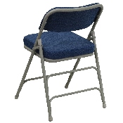HERCULES Series Premium Curved Triple Braced & Double Hinged Navy Fabric Metal Folding Chair, HA-MC320AF-NVY-GG