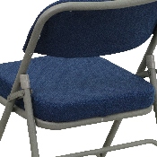 HERCULES Series Premium Curved Triple Braced & Double Hinged Navy Fabric Metal Folding Chair, HA-MC320AF-NVY-GG