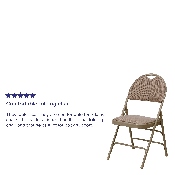 HERCULES Series Ultra-Premium Triple Braced Beige Fabric Metal Folding Chair with Easy-Carry Handle, HA-MC705AF-3-BGE-GG