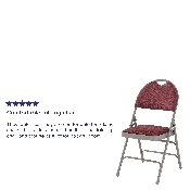 HERCULES Series Ultra-Premium Triple Braced Burgundy Fabric Metal Folding Chair with Easy-Carry Handle, HA-MC705AF-3-BY-GG