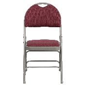 HERCULES Series Ultra-Premium Triple Braced Burgundy Fabric Metal Folding Chair with Easy-Carry Handle, HA-MC705AF-3-BY-GG
