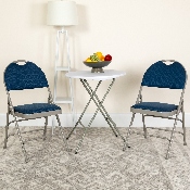 HERCULES Series Ultra-Premium Triple Braced Navy Fabric Metal Folding Chair with Easy-Carry Handle, HA-MC705AF-3-NVY-GG