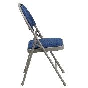 HERCULES Series Ultra-Premium Triple Braced Navy Fabric Metal Folding Chair with Easy-Carry Handle, HA-MC705AF-3-NVY-GG