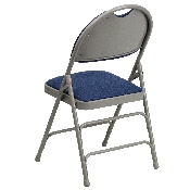 HERCULES Series Ultra-Premium Triple Braced Navy Fabric Metal Folding Chair with Easy-Carry Handle, HA-MC705AF-3-NVY-GG