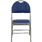 HERCULES Series Ultra-Premium Triple Braced Navy Fabric Metal Folding Chair with Easy-Carry Handle, HA-MC705AF-3-NVY-GG