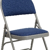 HERCULES Series Ultra-Premium Triple Braced Navy Fabric Metal Folding Chair with Easy-Carry Handle, HA-MC705AF-3-NVY-GG