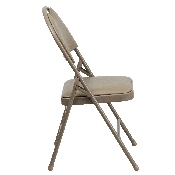 HERCULES Series Ultra-Premium Triple Braced Beige Vinyl Metal Folding Chair with Easy-Carry Handle, HA-MC705AV-3-BGE-GG