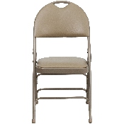 HERCULES Series Ultra-Premium Triple Braced Beige Vinyl Metal Folding Chair with Easy-Carry Handle, HA-MC705AV-3-BGE-GG