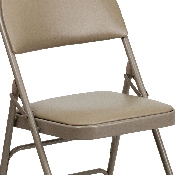 HERCULES Series Ultra-Premium Triple Braced Beige Vinyl Metal Folding Chair with Easy-Carry Handle, HA-MC705AV-3-BGE-GG