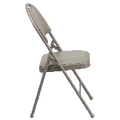 HERCULES Series Ultra-Premium Triple Braced Gray Vinyl Metal Folding Chair with Easy-Carry Handle, HA-MC705AV-3-GY-GG