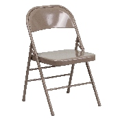 HERCULES Series Triple Braced & Double Hinged Beige Metal Folding Chair, HF3-MC-309AS-BGE-GG