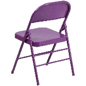 HERCULES COLORBURST Series Impulsive Purple Triple Braced & Double Hinged Metal Folding Chair, HF3-PUR-GG