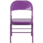 HERCULES COLORBURST Series Impulsive Purple Triple Braced & Double Hinged Metal Folding Chair, HF3-PUR-GG