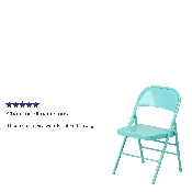 HERCULES COLORBURST Series Tantalizing Teal Triple Braced & Double Hinged Metal Folding Chair, HF3-TEAL-GG