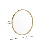 Julianne 20" Round Gold Metal Framed Wall Mirror - Large Accent Mirror for Bathroom, Vanity, Entryway, Dining Room, & Living Room, HFKHD-0GD-CRE8-291315-GG
