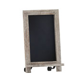 Canterbury 9.5" x 14" Weathered Tabletop Magnetic Chalkboard Sign with Metal Scrolled Legs, Hanging Wall Chalkboard, Countertop Memo Board, HFKHD-GDI-CRE8-322315-GG