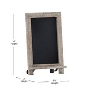 Canterbury 9.5" x 14" Weathered Tabletop Magnetic Chalkboard Sign with Metal Scrolled Legs, Hanging Wall Chalkboard, Countertop Memo Board, HFKHD-GDI-CRE8-322315-GG