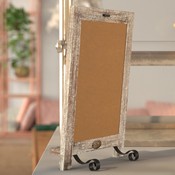 Canterbury 9.5" x 14" Weathered Tabletop Magnetic Chalkboard Sign with Metal Scrolled Legs, Hanging Wall Chalkboard, Countertop Memo Board, HFKHD-GDI-CRE8-322315-GG