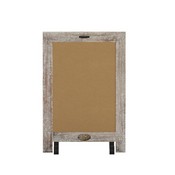 Canterbury 9.5" x 14" Weathered Tabletop Magnetic Chalkboard Sign with Metal Scrolled Legs, Hanging Wall Chalkboard, Countertop Memo Board, HFKHD-GDI-CRE8-322315-GG